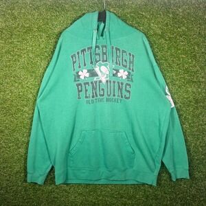 Old Time Hockey Pittsburgh Penguins Green St Patricks Day Hoodie Mens XXL